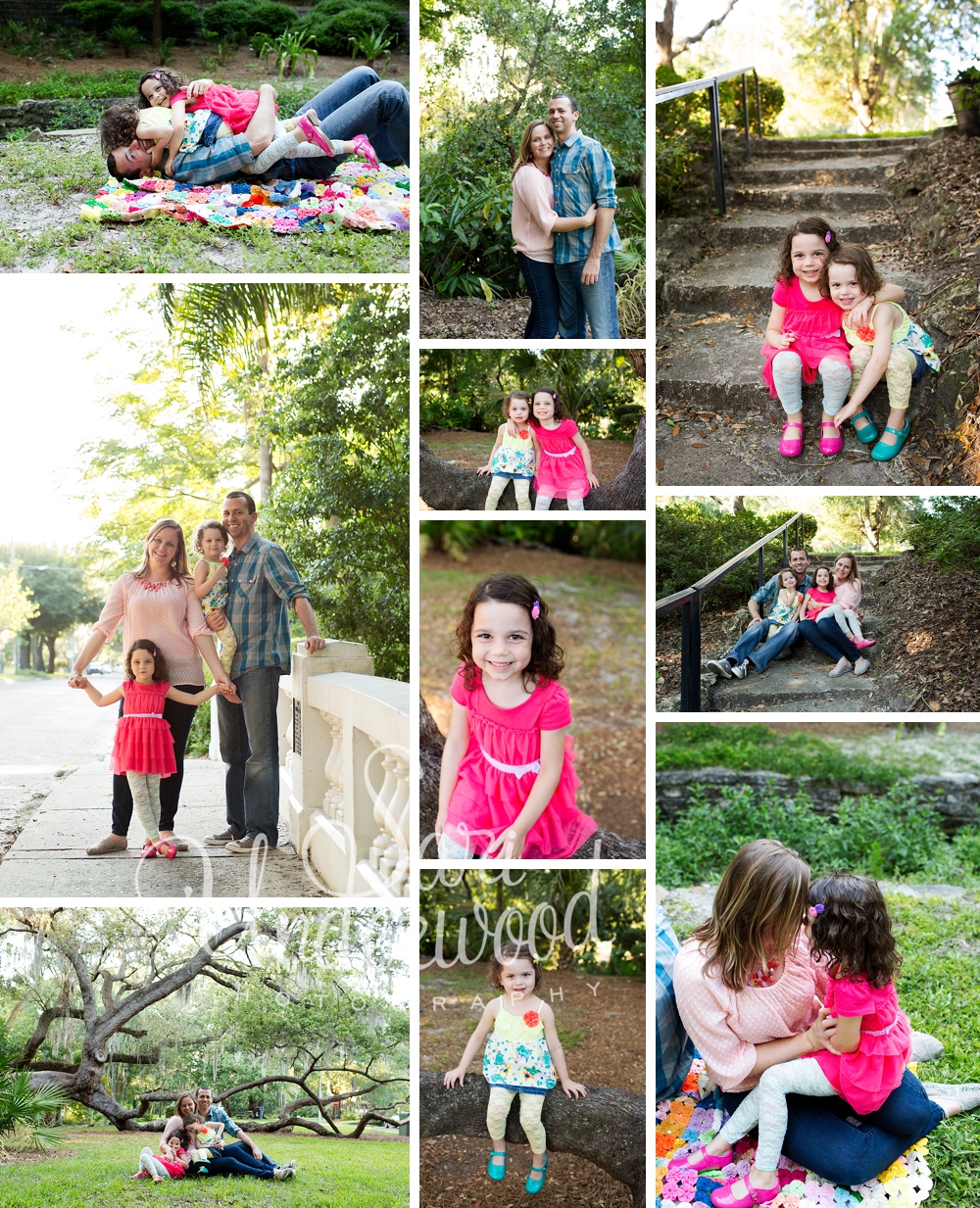 family of 4 photographed outdoors in orlando, fl